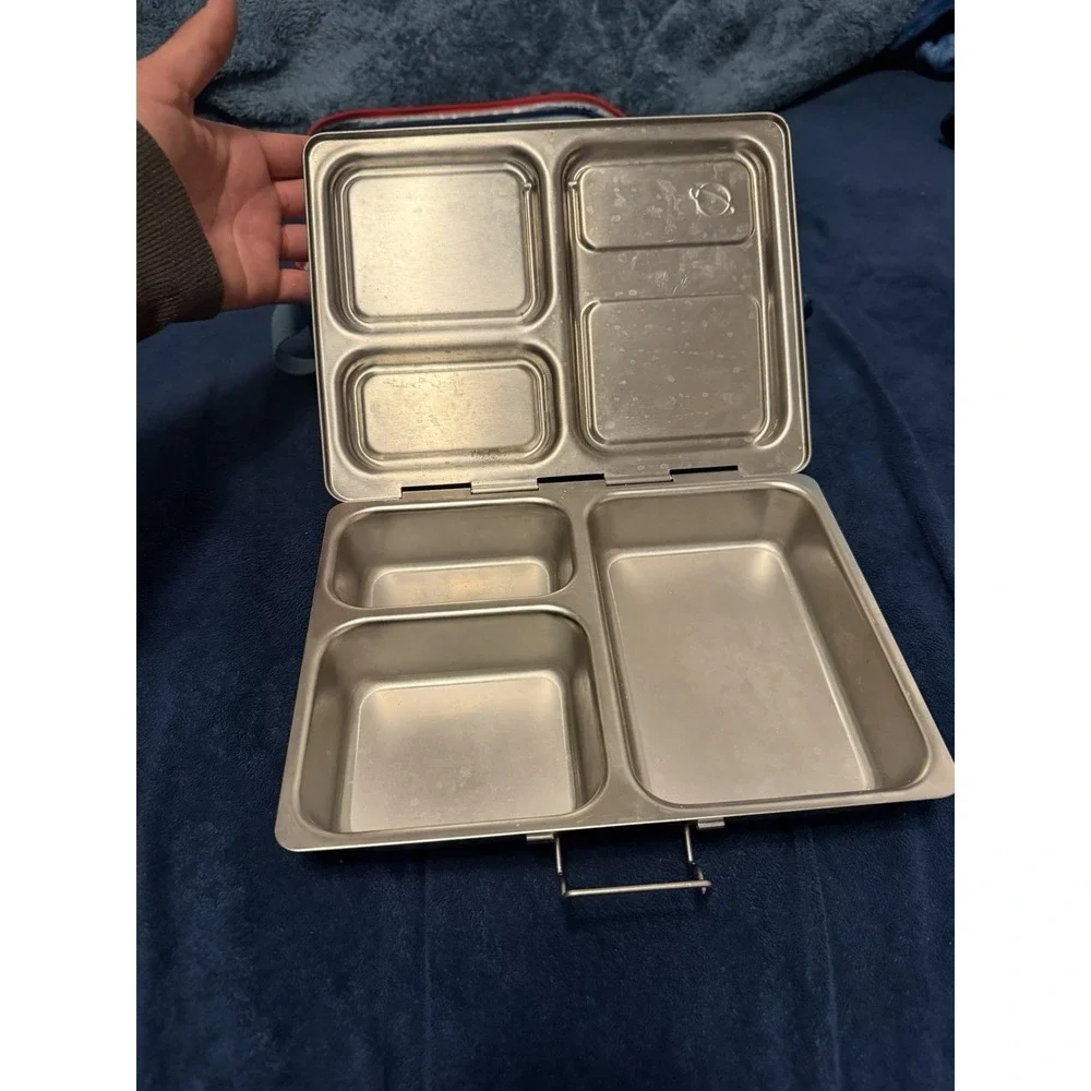 Planetbox Lunch Box Great White Shark Stainless Steel Bento Tray Grey Red Case